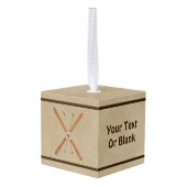 Landoverschrijdende ski's op oud papier decoratie (Achter hoekig)