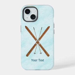 Landoverschrijdende ski's op sneeuwdoos iPhone 15 Case