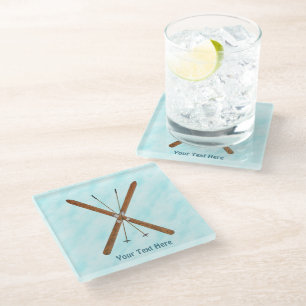 Landoverschrijdende sneeuw glazen onderzetter