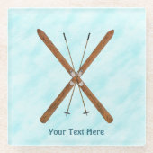 Landoverschrijdende sneeuw glazen onderzetter (Voorkant)