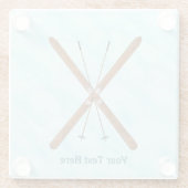 Landoverschrijdende sneeuw glazen onderzetter (Achterkant)