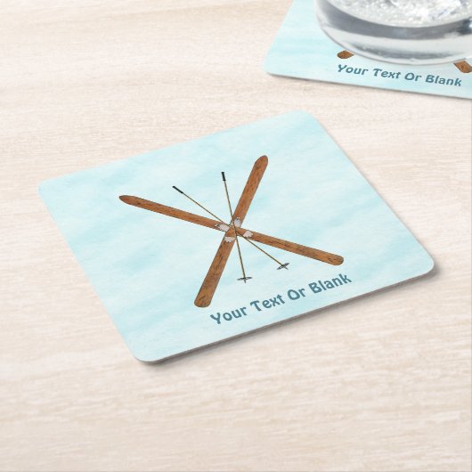 Landoverschrijdende sneeuw kartonnen onderzetters (Schuin)