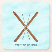 Landoverschrijdende sneeuw kartonnen onderzetters (Voorkant)