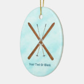 Landoverschrijdende sneeuw keramisch ornament (Links)