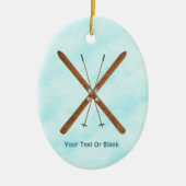 Landoverschrijdende sneeuw keramisch ornament (Voorkant)