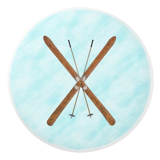 Landoverschrijdende sneeuw keramische knop (Voorkant)