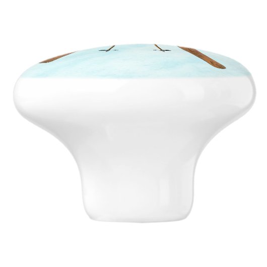 Landoverschrijdende sneeuw keramische knop (Zijkant)