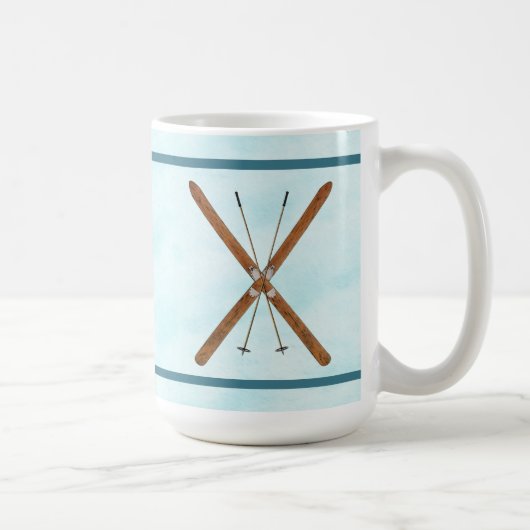 Landoverschrijdende sneeuw koffiemok (Rechts)