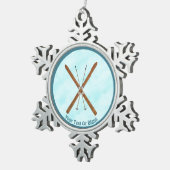 Landoverschrijdende sneeuw tin sneeuwvlok ornament (Rechts)