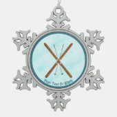 Landoverschrijdende sneeuw tin sneeuwvlok ornament (Voorkant)