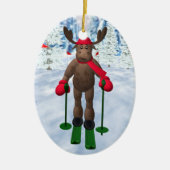 Landoverschrijdende snuffelaar keramisch ornament (Voorkant)