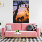 landpaard in een zuidwestelijke zonsopgang canvas afdruk (Insitu (Woonkamer))