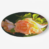 Landpergele rozen papieren bordje (Gekanteld)