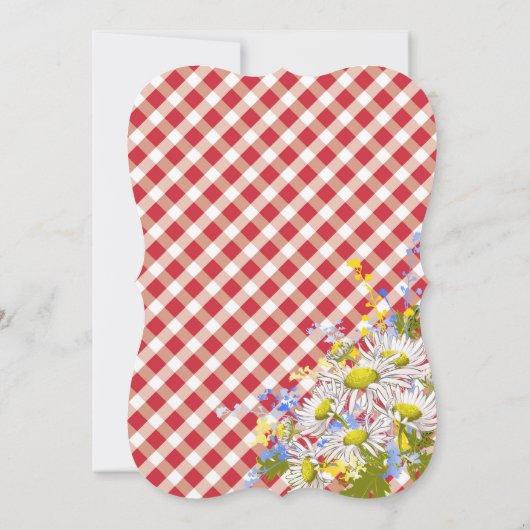 Landpicknick met Daisy Bouquet Birthday Invite Kaart (Achterkant)