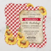 Landpicknick met zonnebloemen op zaterdag uitnodig kaart (Voorkant / Achterkant)