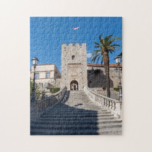 Landpoort in Korcula stad - Dalmatië, Kroatië Legpuzzel (Verticaal)