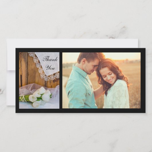 Landrelijke Witte Tulp Boerderij Bruiloft Bedanktk Bedankkaart (Voorkant)