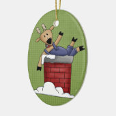 Landrendierkeramische kerstversiering keramisch ornament (Links)