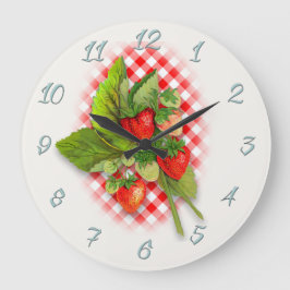 Landrode gingham en aardbeien grote klok