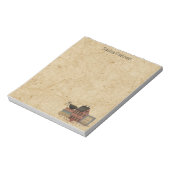 Landrode zalm, zwarte rog, ik hou van priemen notitieblok (Linkerzijde)