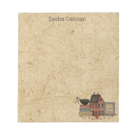 Landrode zalm, zwarte rog, ik hou van priemen notitieblok