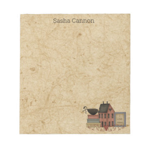 Landrode zalm, zwarte rog, ik hou van priemen notitieblok