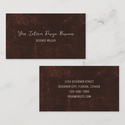 Landroestbruine  bruine textuur visitekaartje (Voorkant / Achterkant)