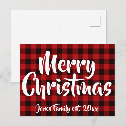 Landroodbruin gebuffel met zwarte buffels - Vrolij Briefkaart (Voorkant / Achterkant)