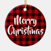 Landroodbruin gebuffel met zwarte buffels - Vrolij Keramisch Ornament (Voorkant)