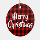 Landroodbruin gebuffel met zwarte buffels - Vrolij Keramisch Ornament (Links)