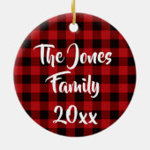 Landroodbruin gebuffel met zwarte buffels - Vrolij Keramisch Ornament (Achterkant)