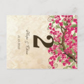 Landroze Cherry Blossom Table Number Kaart (Achterkant)