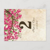 Landroze Cherry Blossom Table Number Kaart (Voorkant)