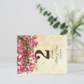 Landroze Cherry Blossom Table Number Kaart (Staand voorkant)