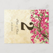 Landroze Cherry Blossom Table Number Kaart (Achterkant)