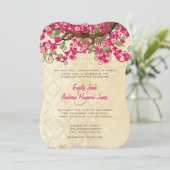 Landroze Cherry Blossom Wedding Invites Kaart (Staand voorkant)