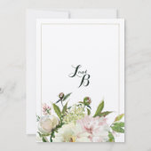 Landroze crème klassiek schrift florale bruiloft kaart (Achterkant)