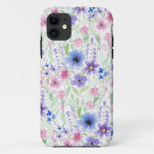Landroze Paarse Waterverven bloemen Case-Mate iPhone Case (Achterkant)