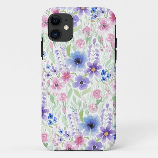 Landroze Paarse Waterverven bloemen Case-Mate iPhone Case (Achterkant)