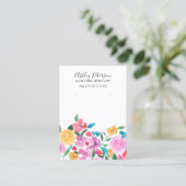 Landroze platte waterverf visitekaartje (Staand voorkant)