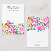 Landroze platte waterverf visitekaartje (Voorkant / Achterkant)