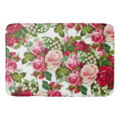 Landroze rode groene  bloem badmat (Voorkant)