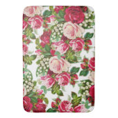 Landroze rode groene bloem badmat (Voorkant Verticaal)