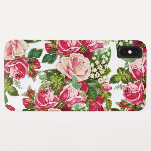 Landroze rode groene  bloem Case-Mate iPhone case (Achterkant (horizontaal))