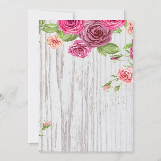 Landroze rozen Baby shower Uitnodiging (Achterkant)