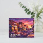 Landrum Historisch Downtown USA Briefkaart (Staand voorkant)