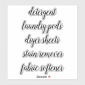 Landry Room Home Organisatie Script Label Sticker (Vel)