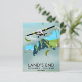 Land's End Cornwall Reis kaart poster (Staand voorkant)