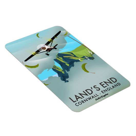 Land's End Cornwall Reis kaart poster Magneet (Rechterzijde)