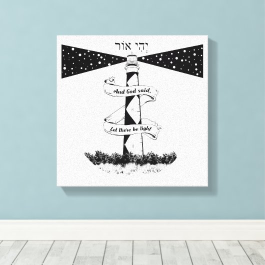 Land's End John o'groats vuurtoren Canvas Afdruk (Insitu (Houten vloer))